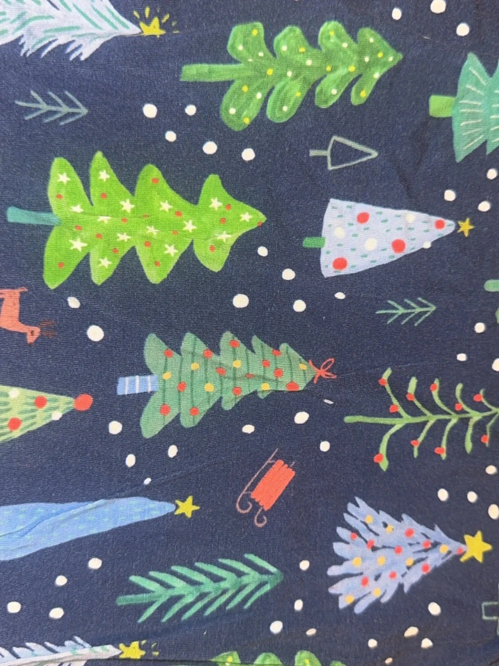 Little Sleepies Navy Long-Sleeve Holiday Tree Print set
